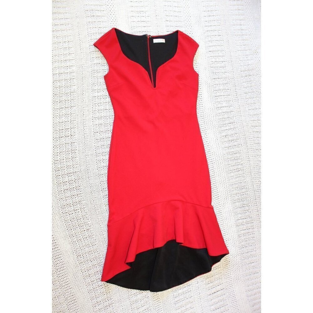 Goddiva London Passion Red Asymmetrical clarinet Dress Size 8 US Sexy Sleeveless
